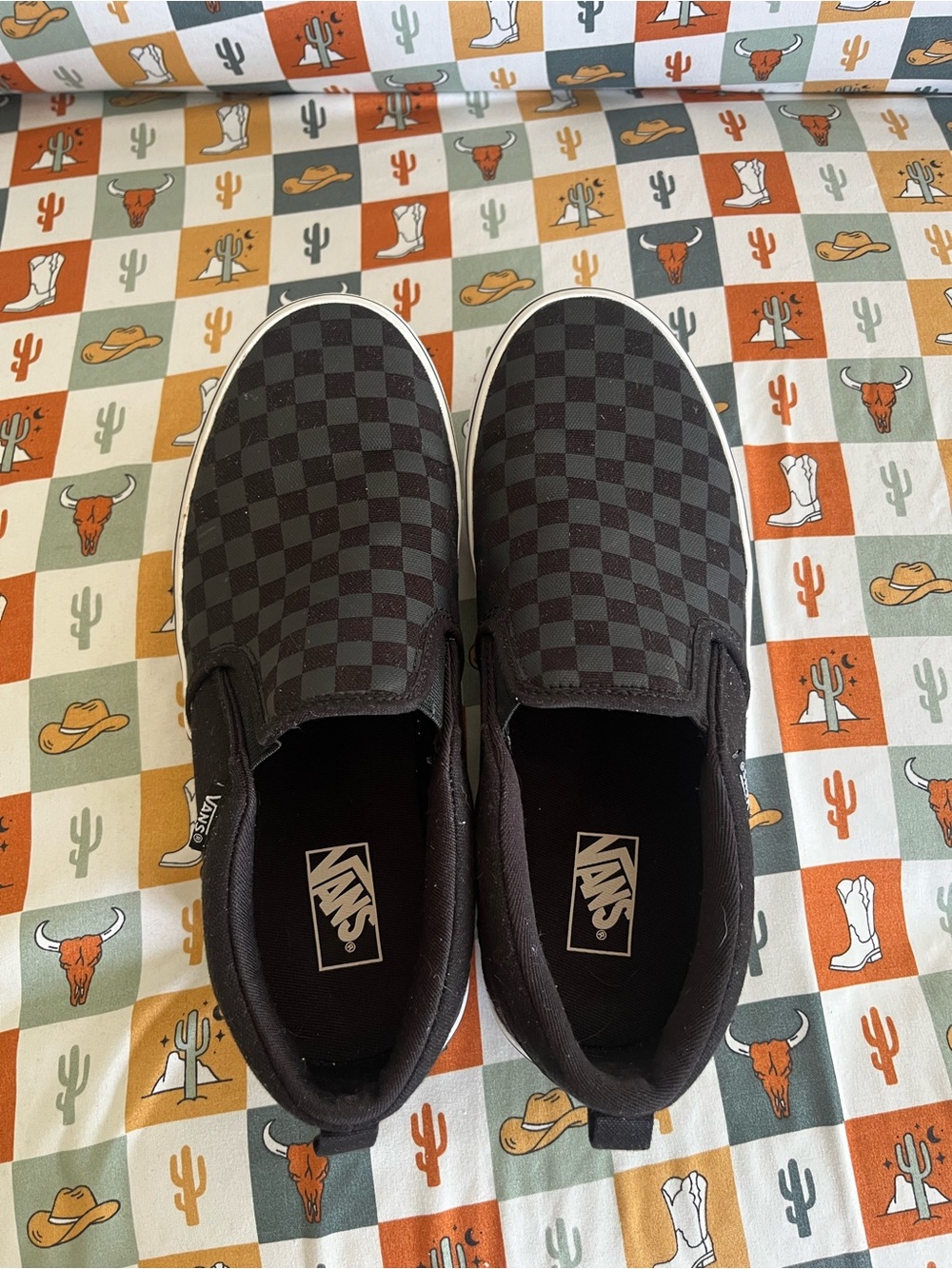 Vans Slip-On Checkerboard Sneakers - Black